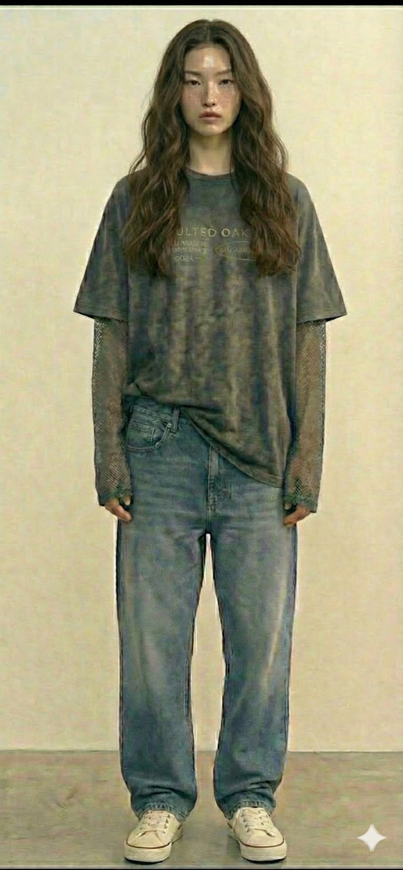 Vaulted Oak Mesh Layered Slate Tee - 2025
