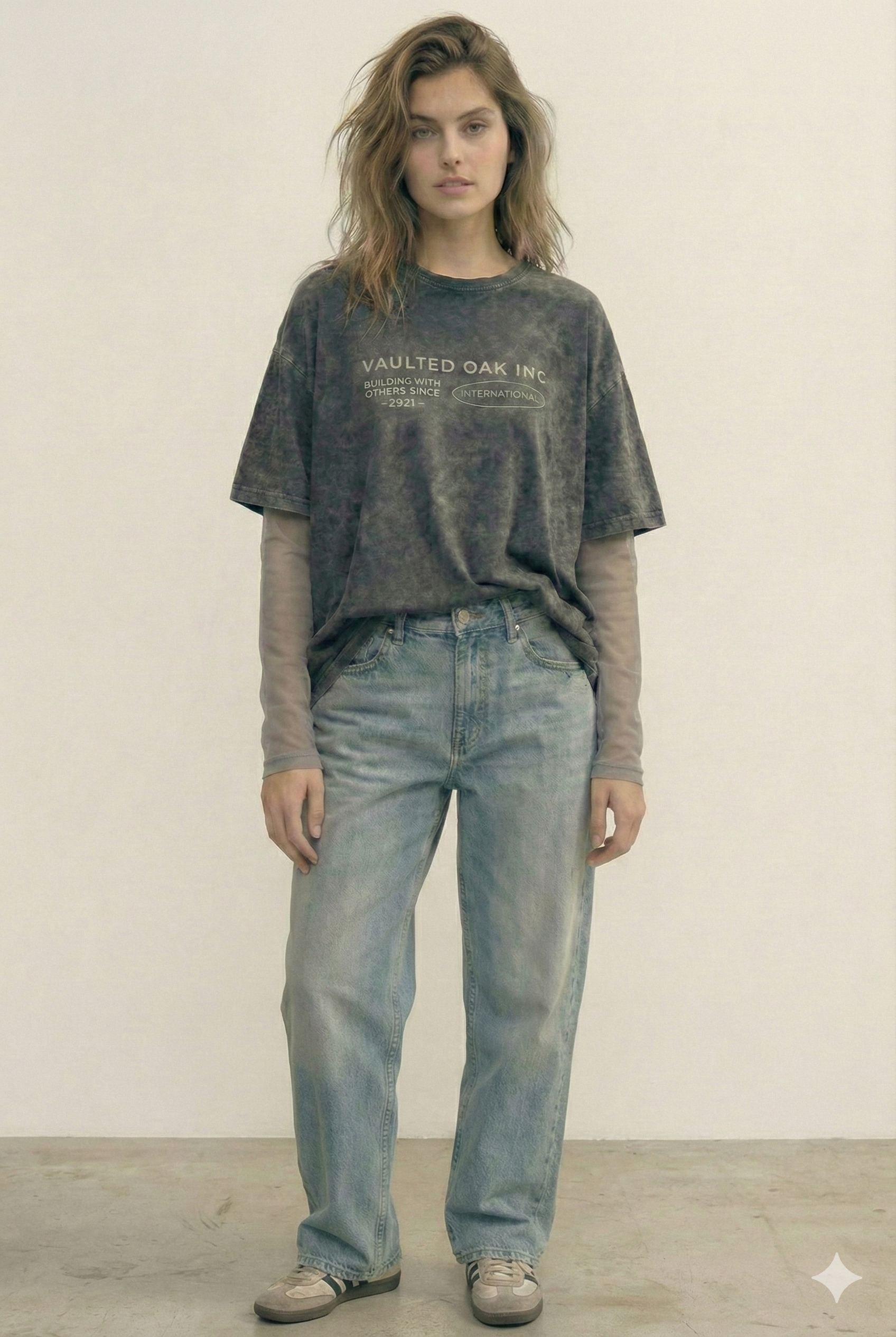 Vaulted Oak Mesh Layered Slate Tee - 2025