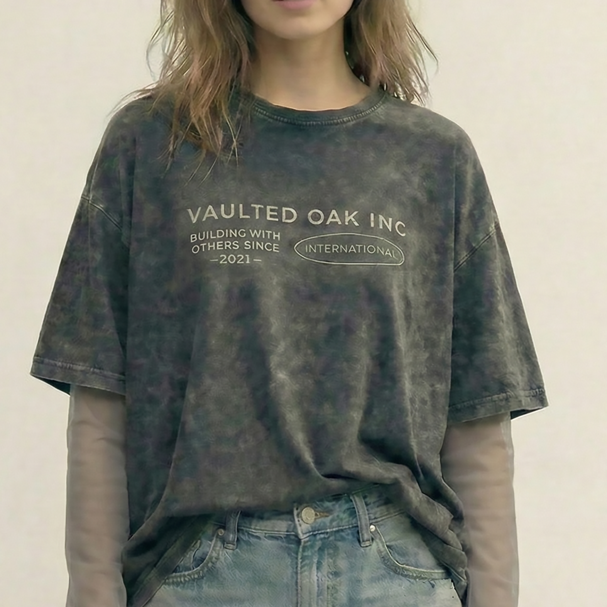 Vaulted Oak Mesh Layered Slate Tee - 2025